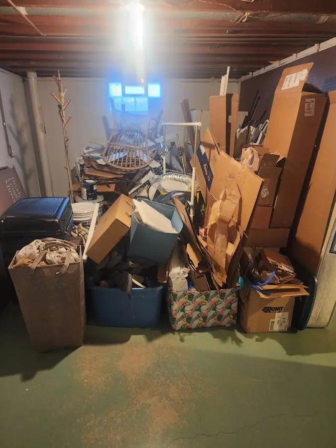 Roll-off dumpster container at job site for 4 Yard Dumpster Rental in Sturgis